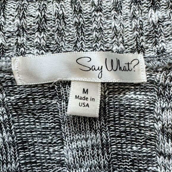 Say What? Cardigan Sweater Womens M Gray Knit Open Front Long Sleeve Medium Top - Picture 4 of 7